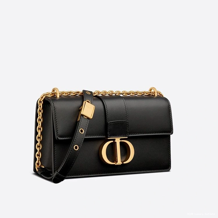 Cheap 30 Black Chain Montaigne Dior Calfskin With East-West Bag 0711 Luxury
